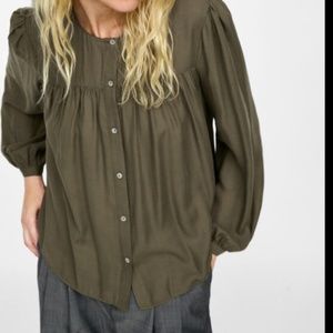 Zara blouse with ruching